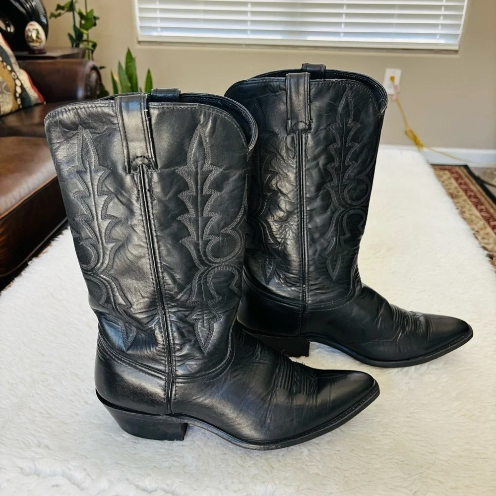 Code West Black Leather Women’s Western Cowboy Boots size 9.5